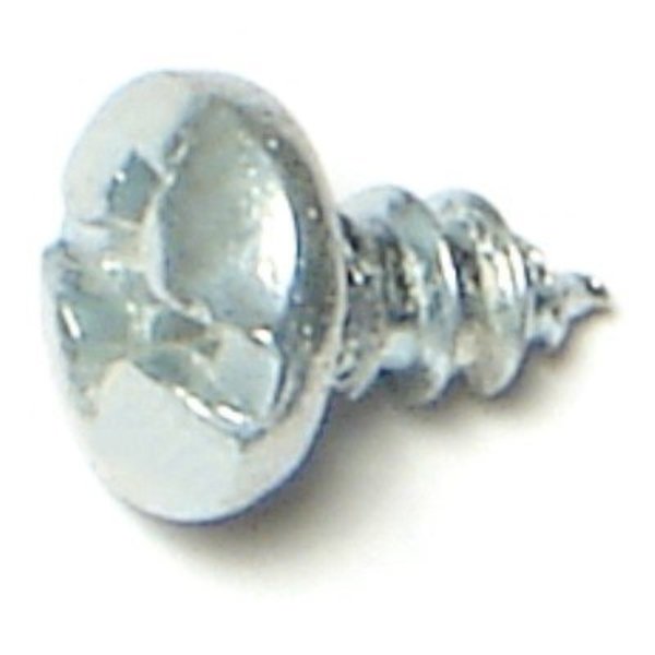 Midwest Fastener Sheet Metal Screw, #6 x 1/4 in, Zinc Plated Steel Pan Head Combination Drive, 100 PK 67587